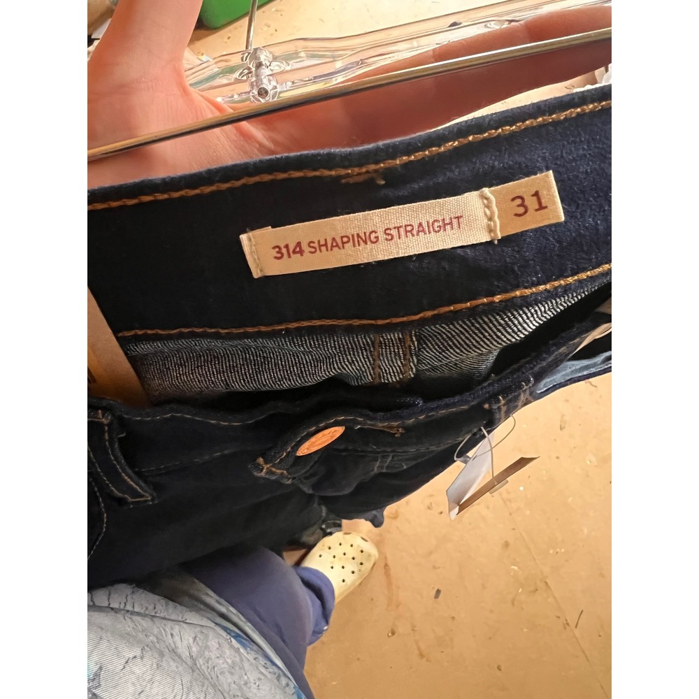 Levis 314 Shaping Straight Jeans Womens 12 31 Dark Wash Indigo Stellar Stretch - Picture 5 of 5